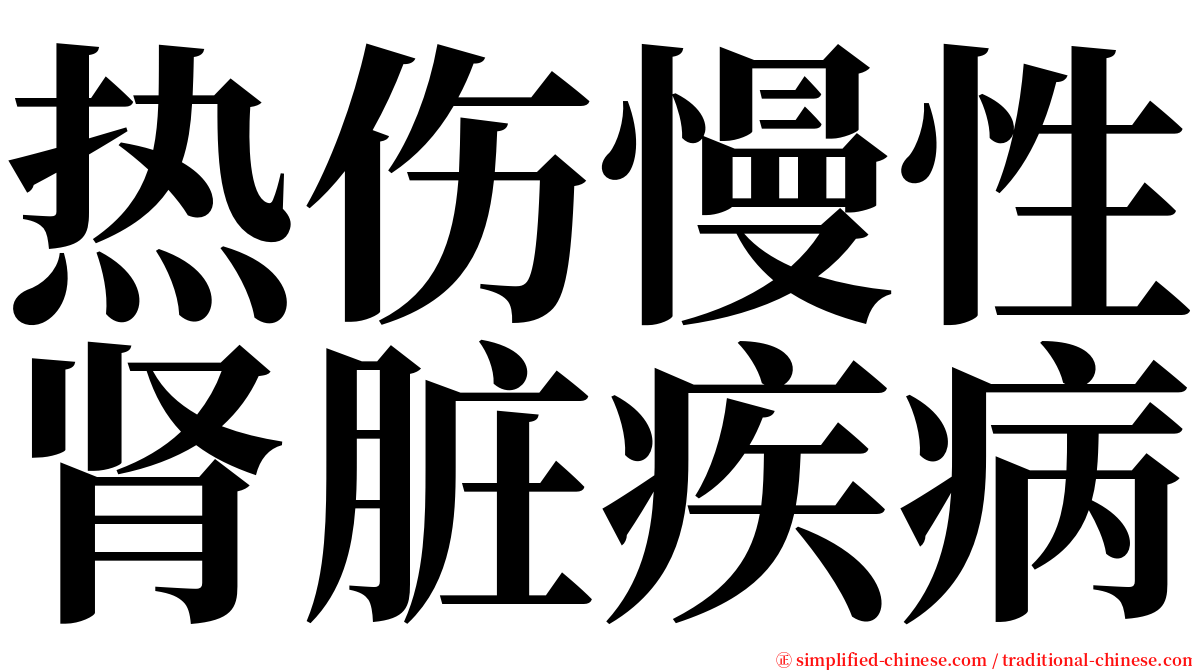 热伤慢性肾脏疾病 serif font
