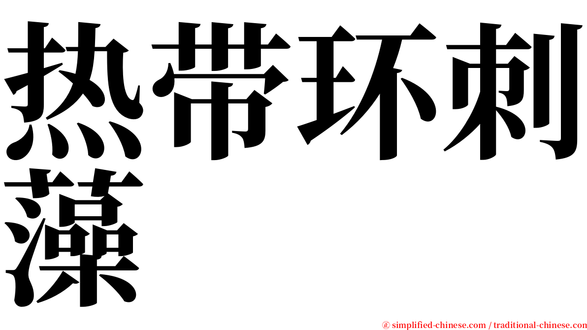 热带环刺藻 serif font