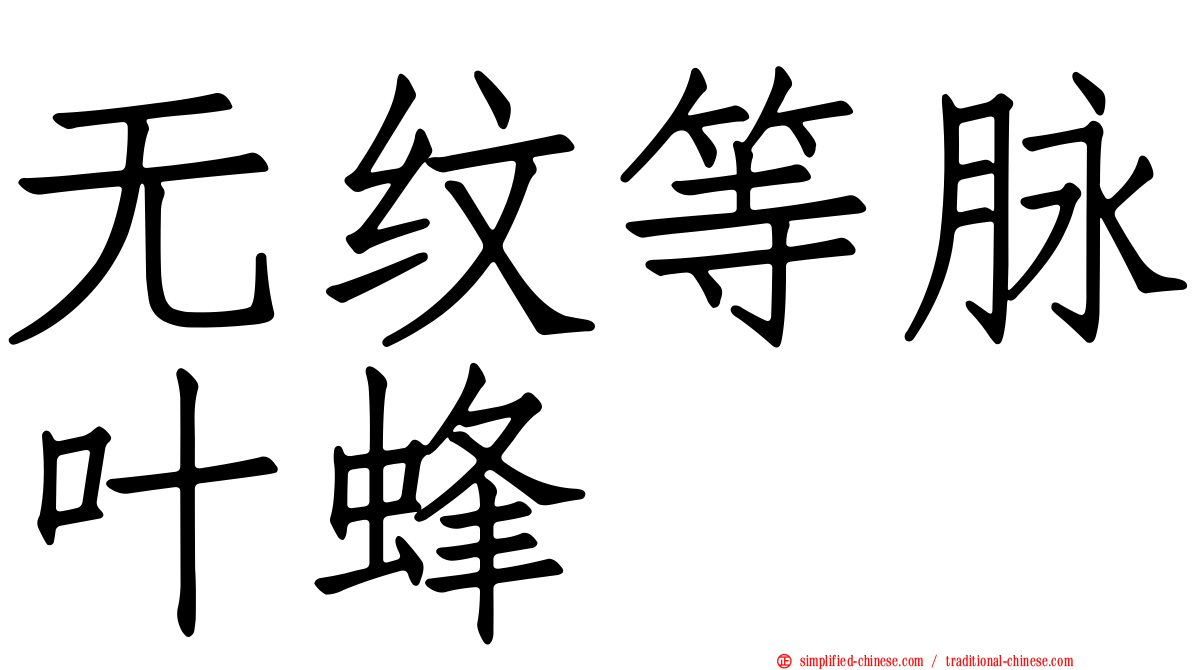 无纹等脉叶蜂