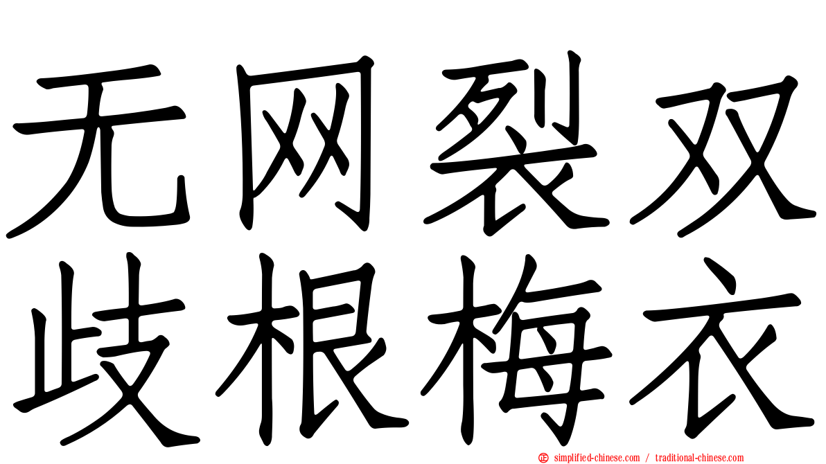 无网裂双歧根梅衣