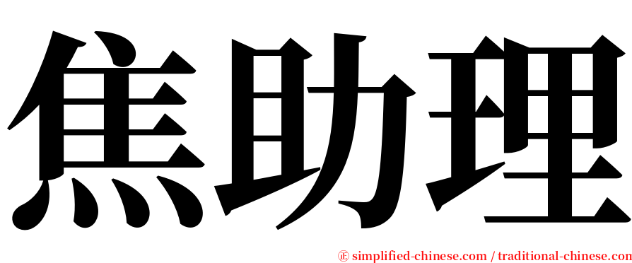 焦助理 serif font