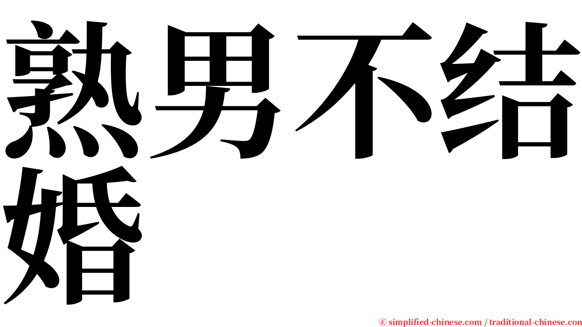 熟男不结婚 serif font