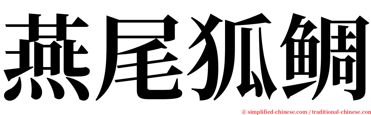 燕尾狐鲷 serif font