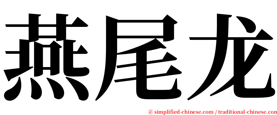 燕尾龙 serif font
