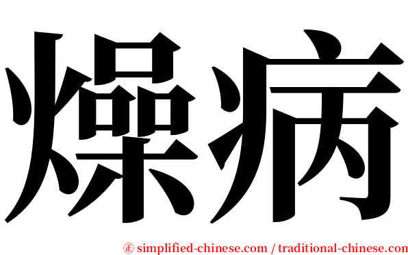 燥病 serif font