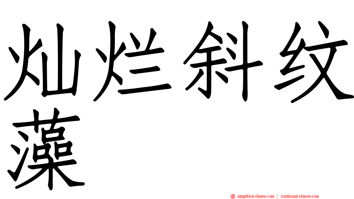 灿烂斜纹藻
