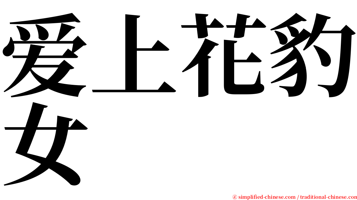 爱上花豹女 serif font
