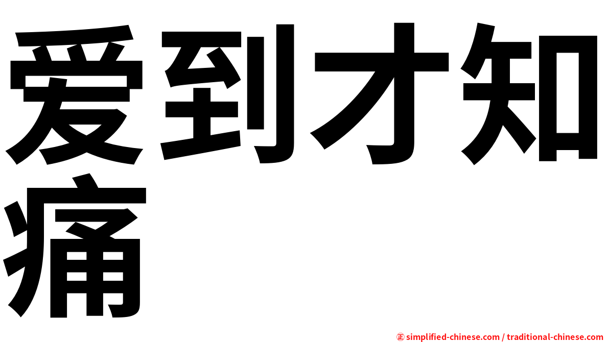爱到才知痛