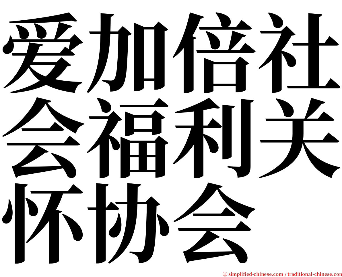 爱加倍社会福利关怀协会 serif font