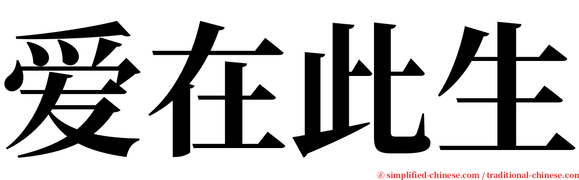 爱在此生 serif font