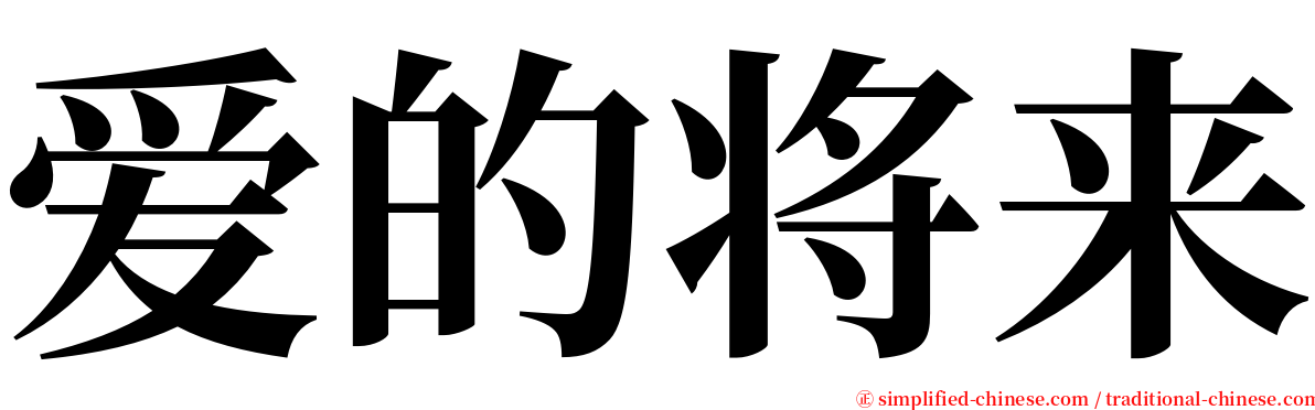 爱的将来 serif font