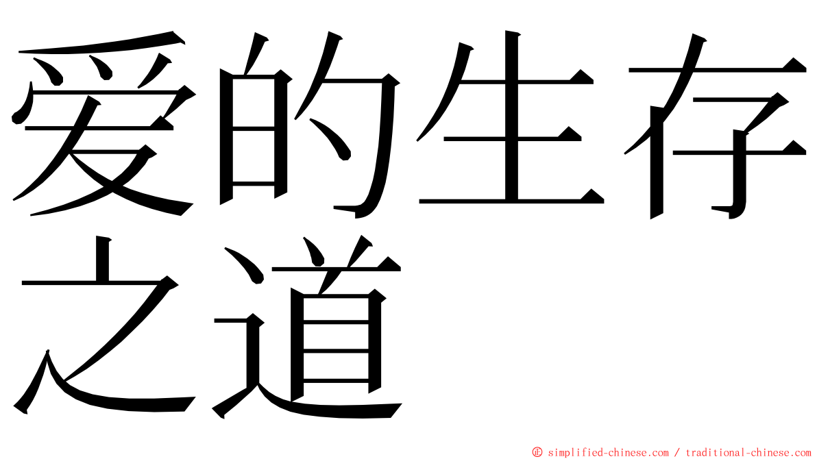 爱的生存之道 ming font