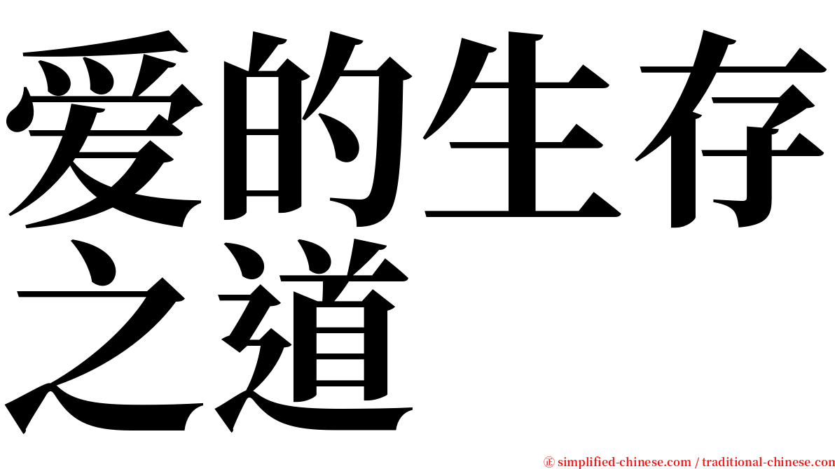 爱的生存之道 serif font