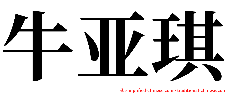 牛亚琪 serif font