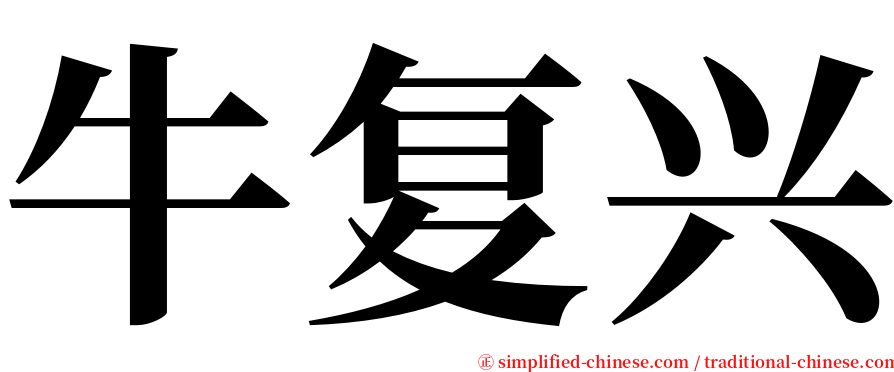 牛复兴 serif font