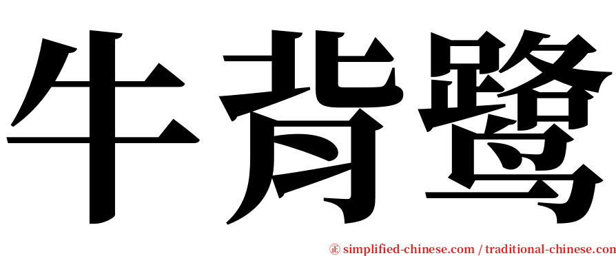 牛背鹭 serif font