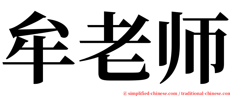 牟老师 serif font