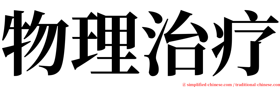 物理治疗 serif font