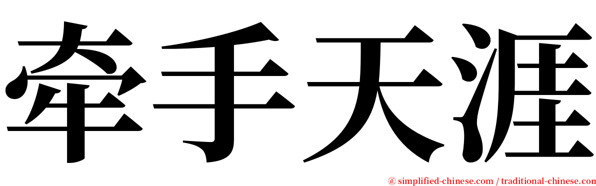 牵手天涯 serif font