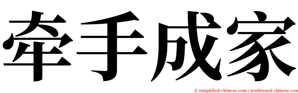 牵手成家 serif font