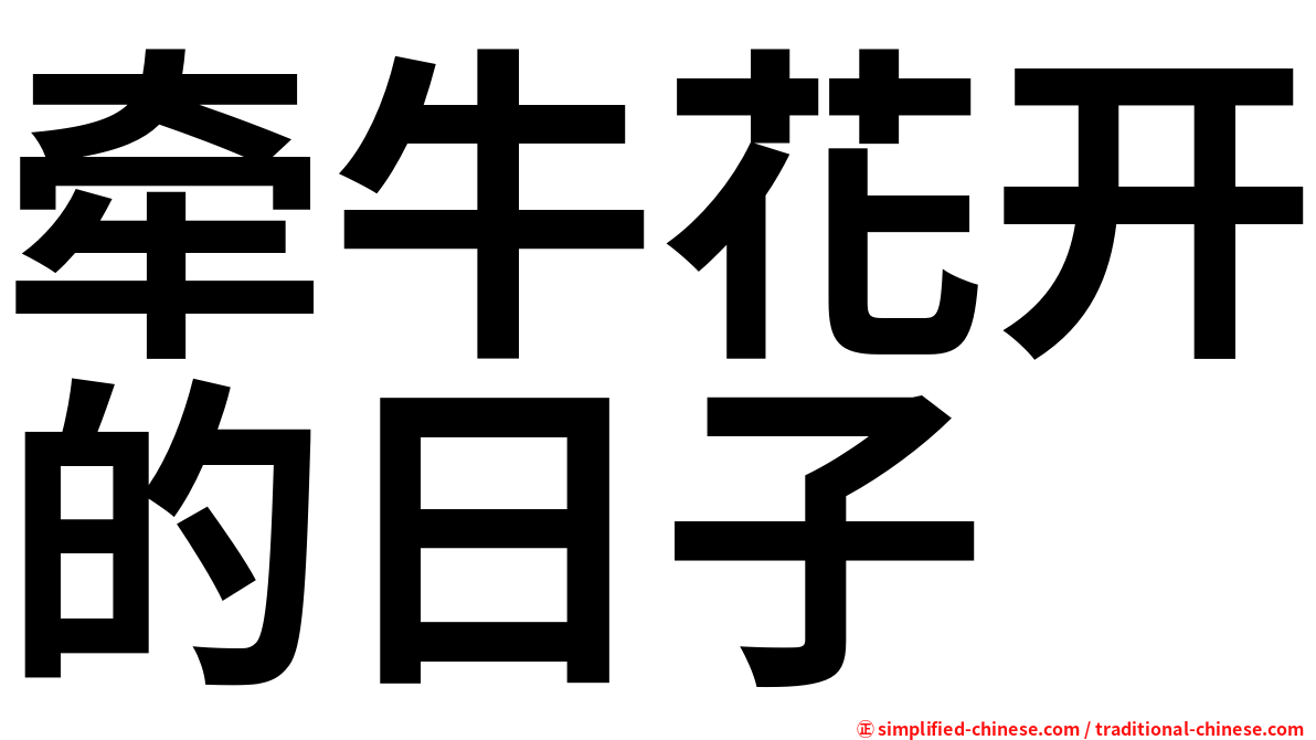 牵牛花开的日子