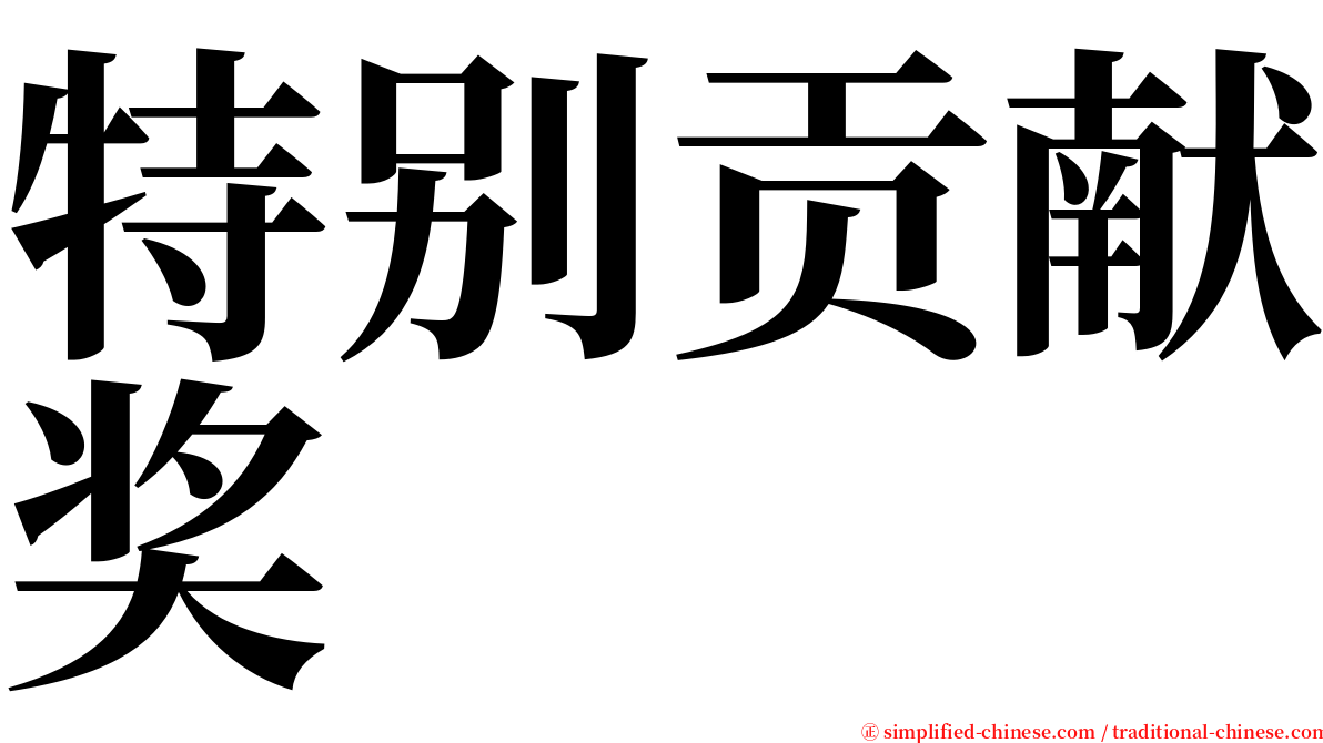 特别贡献奖 serif font