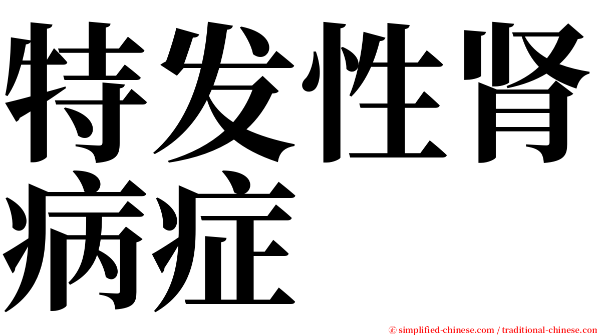 特发性肾病症 serif font