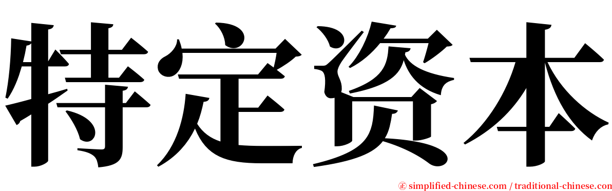 特定资本 serif font