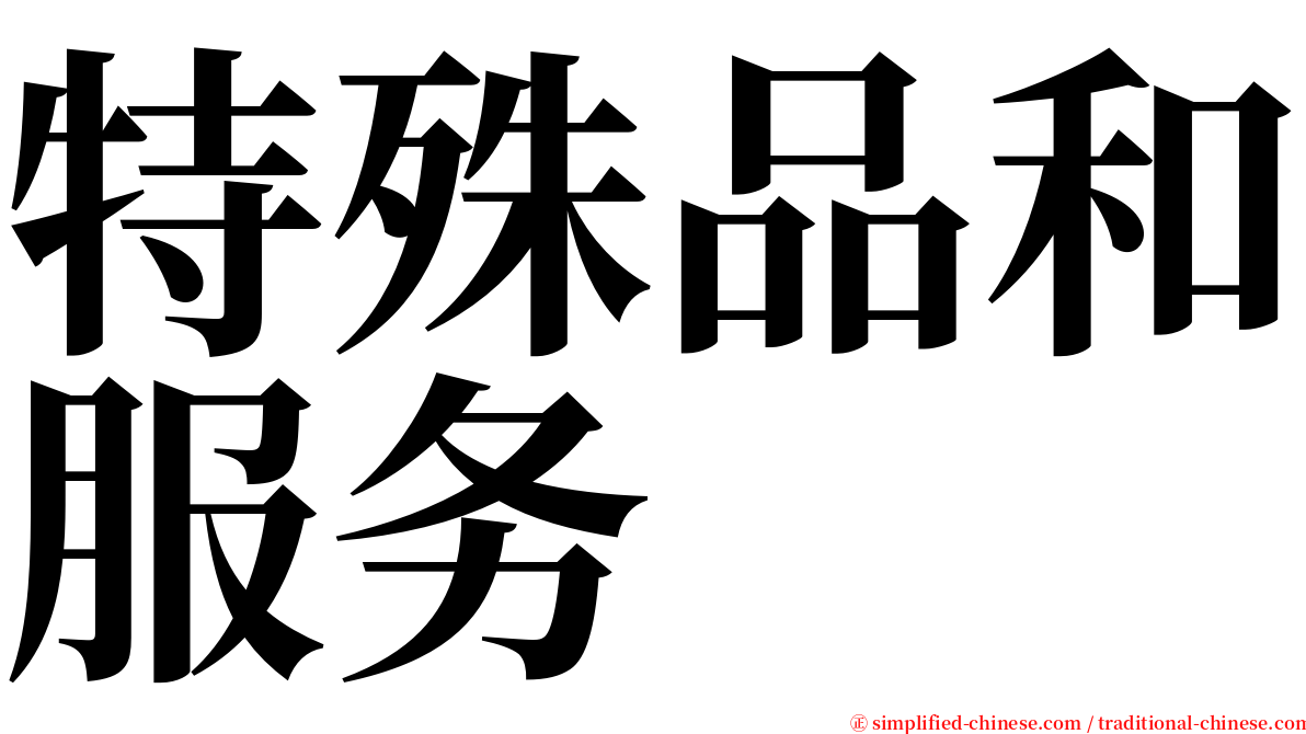 特殊品和服务 serif font