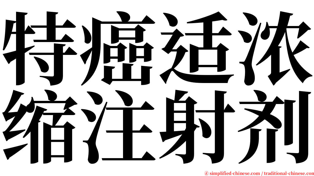 特癌适浓缩注射剂 serif font