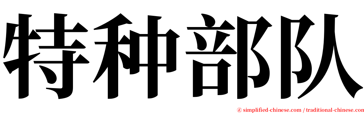 特种部队 serif font