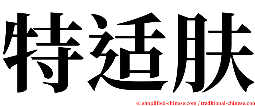 特适肤 serif font
