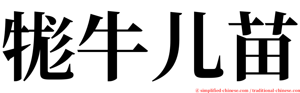 牻牛儿苗 serif font