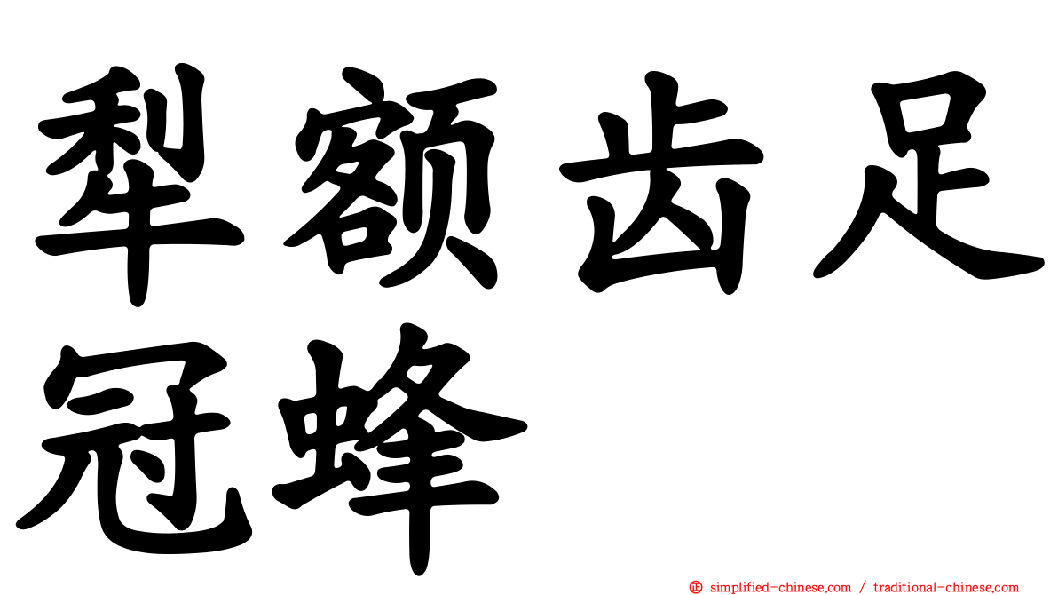 犁额齿足冠蜂