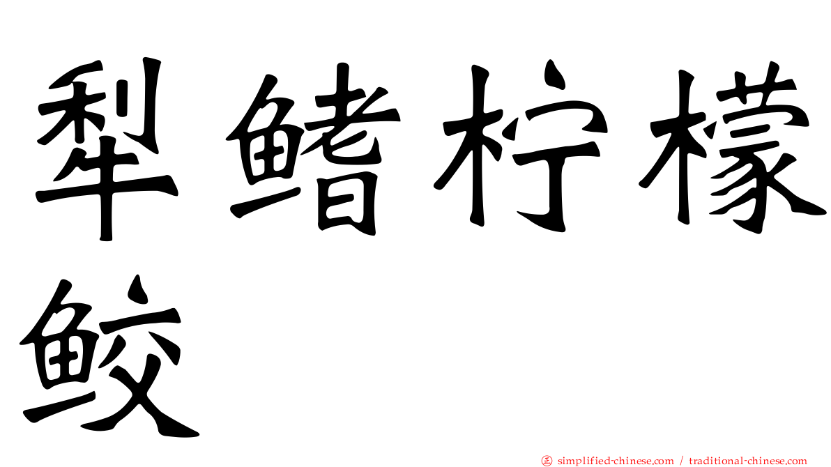 犁鳍柠檬鲛