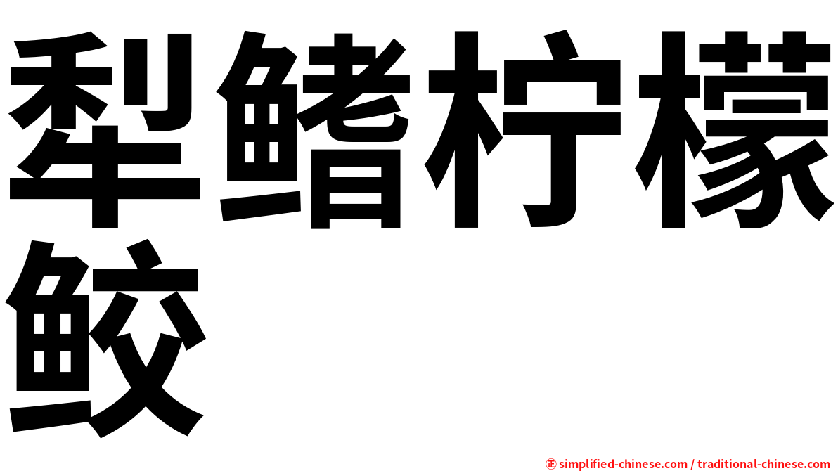 犁鳍柠檬鲛