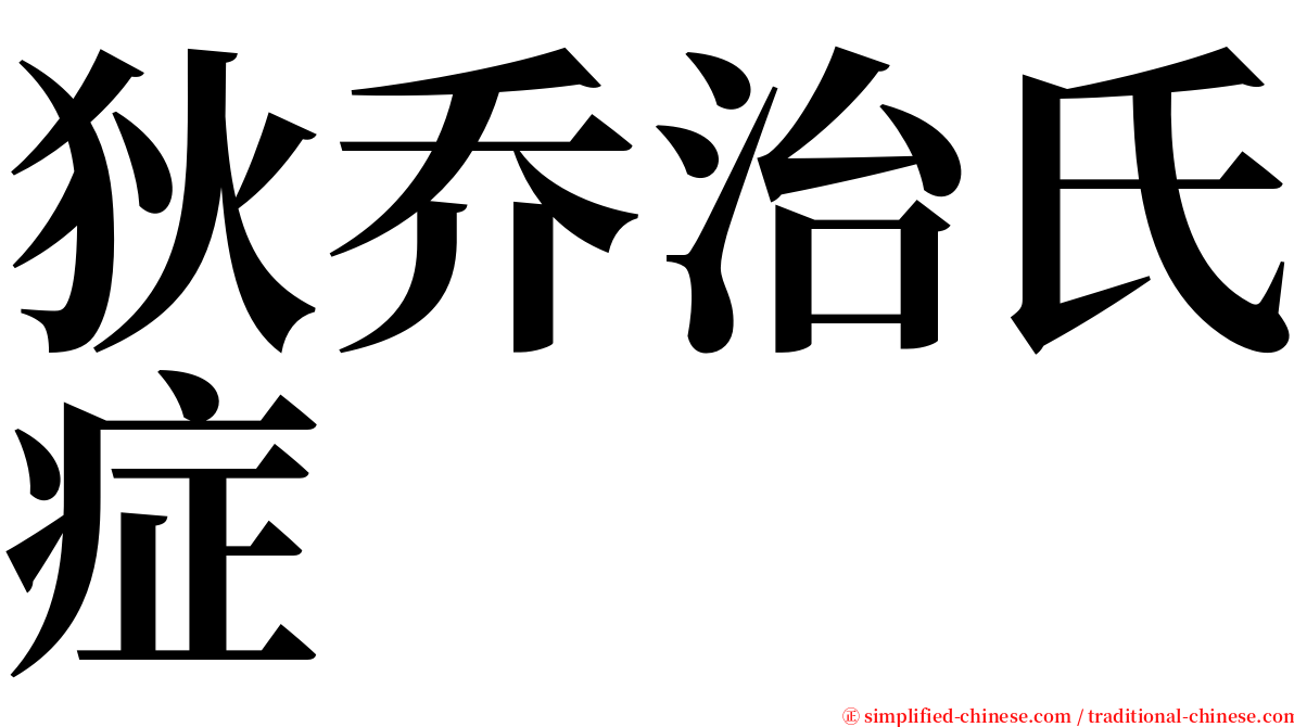 狄乔治氏症 serif font