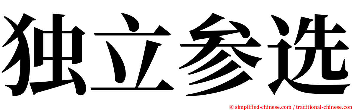 独立参选 serif font