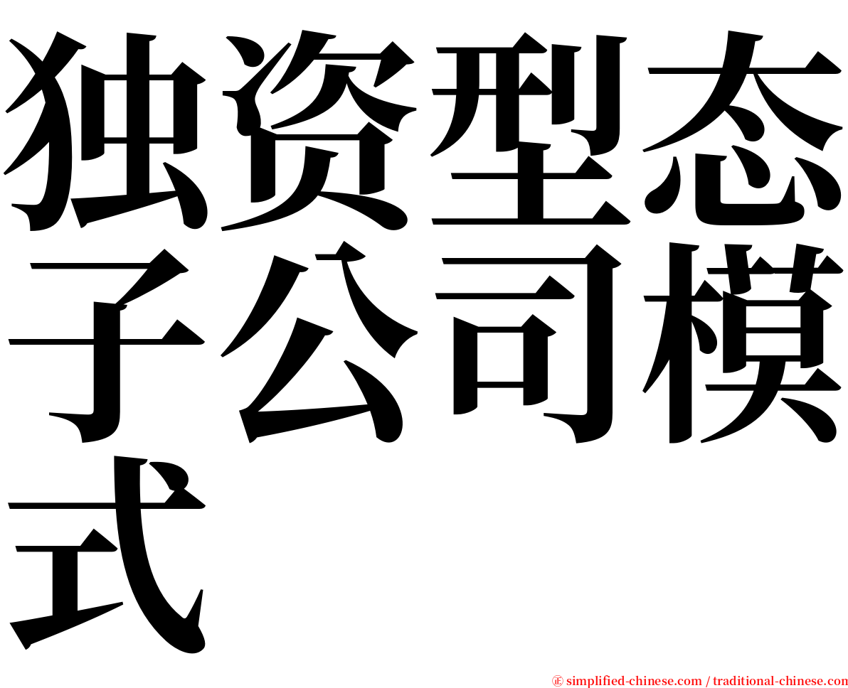 独资型态子公司模式 serif font