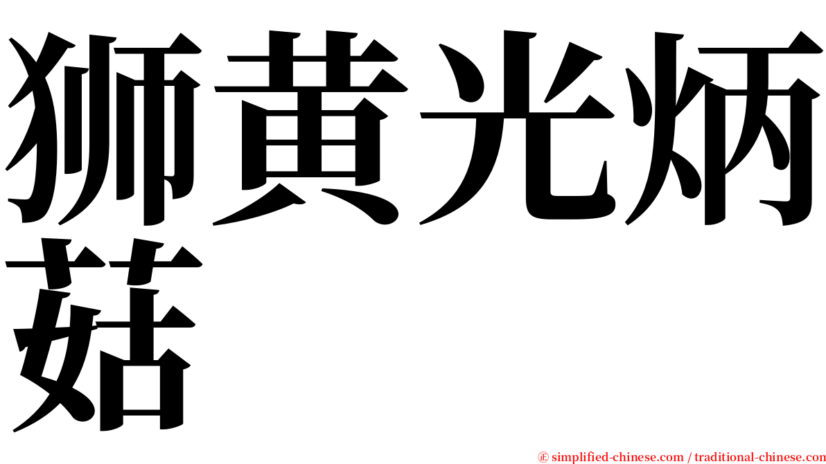 狮黄光炳菇 serif font