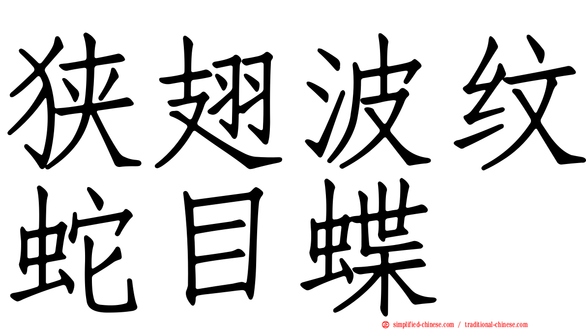 狭翅波纹蛇目蝶