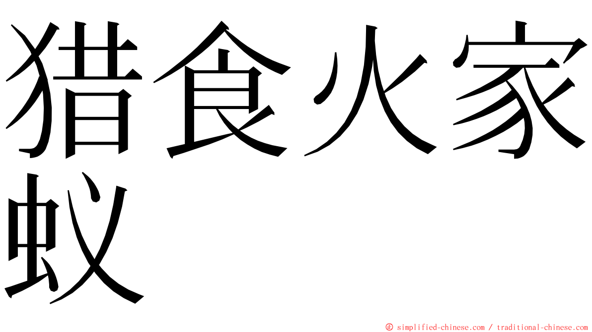 猎食火家蚁 ming font