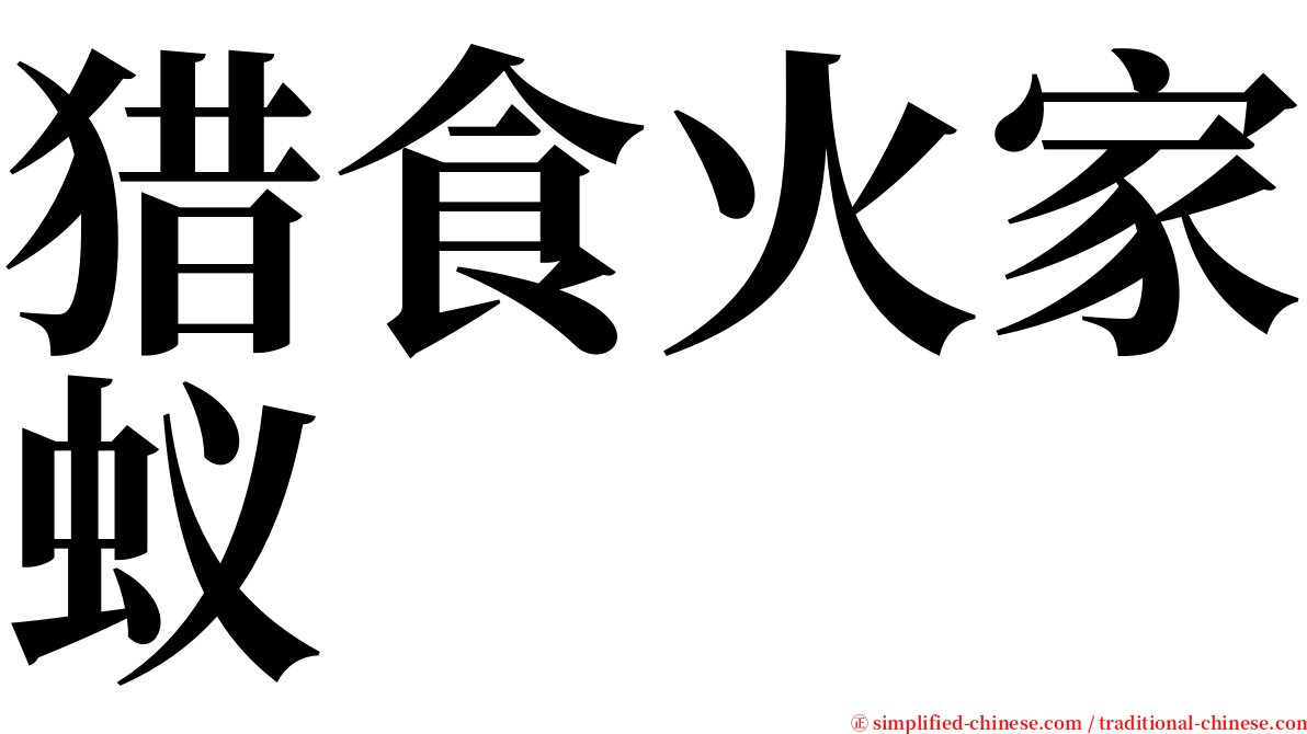猎食火家蚁 serif font
