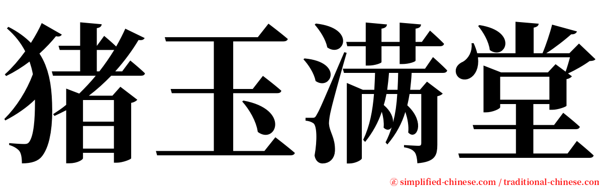 猪玉满堂 serif font