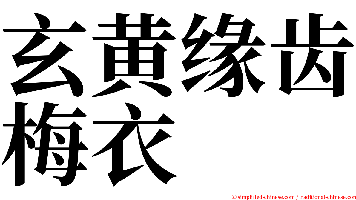 玄黄缘齿梅衣 serif font