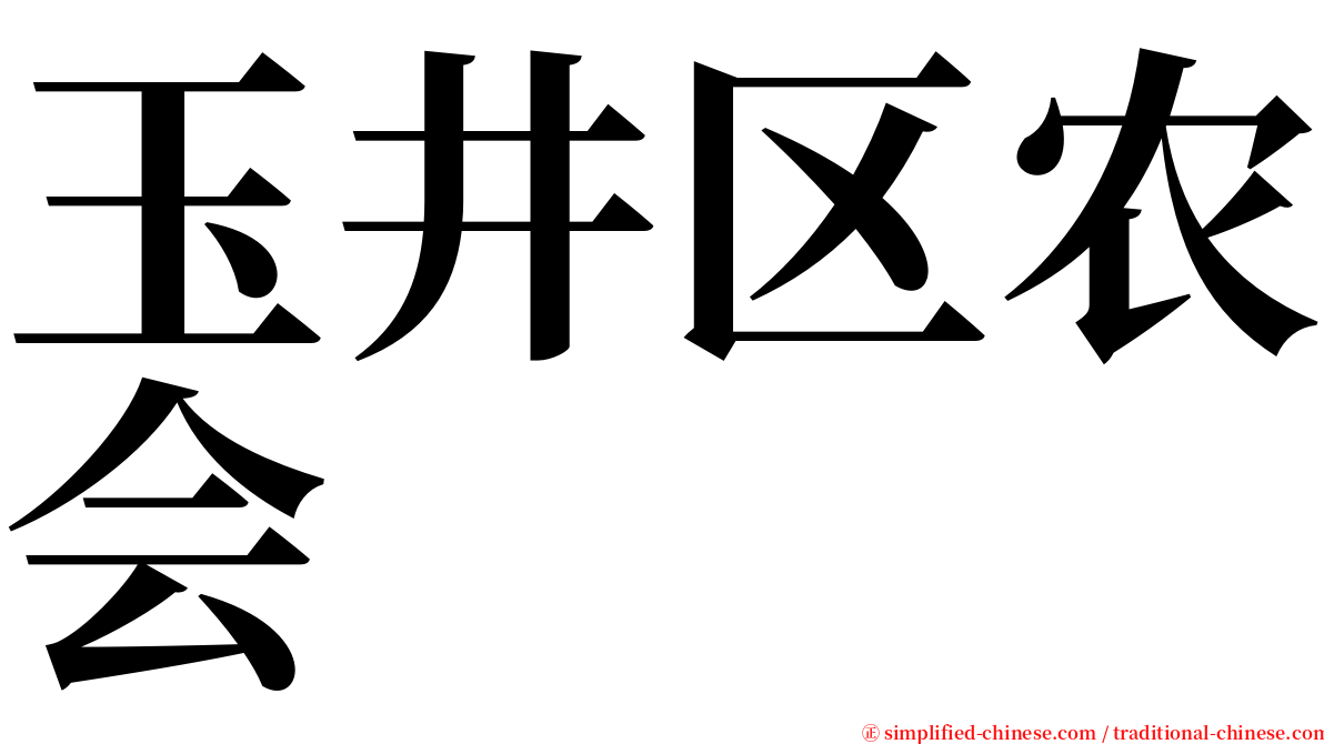 玉井区农会 serif font