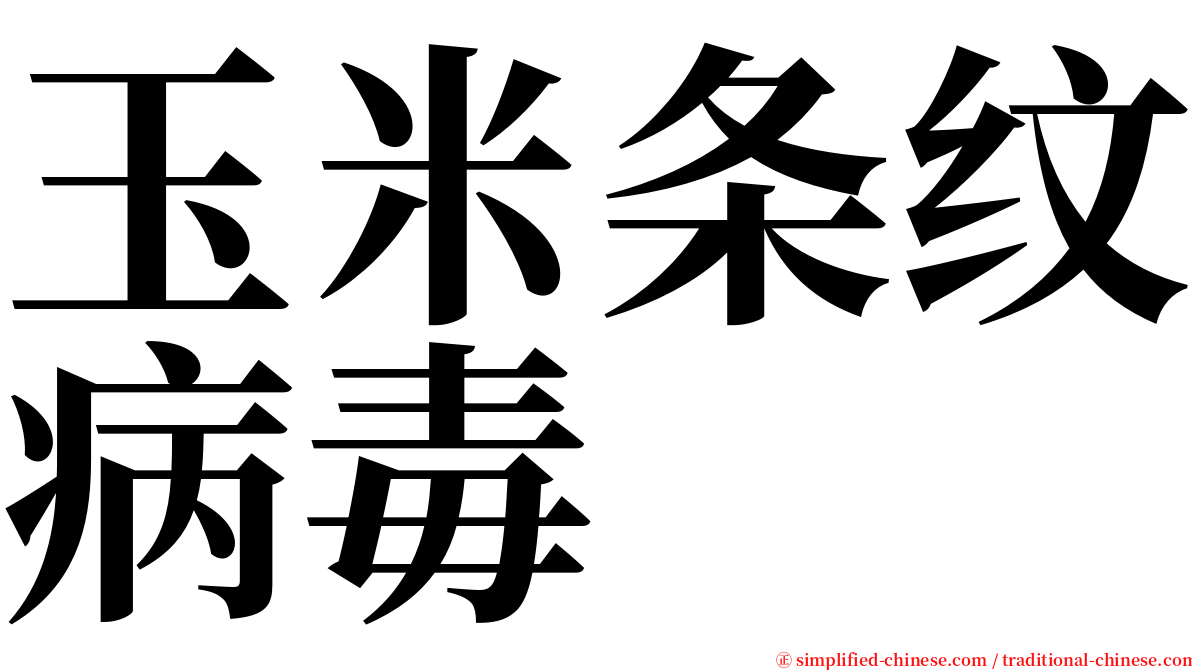 玉米条纹病毒 serif font