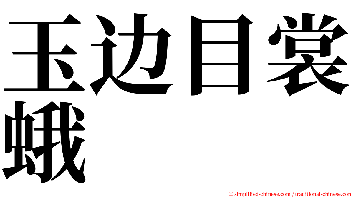 玉边目裳蛾 serif font