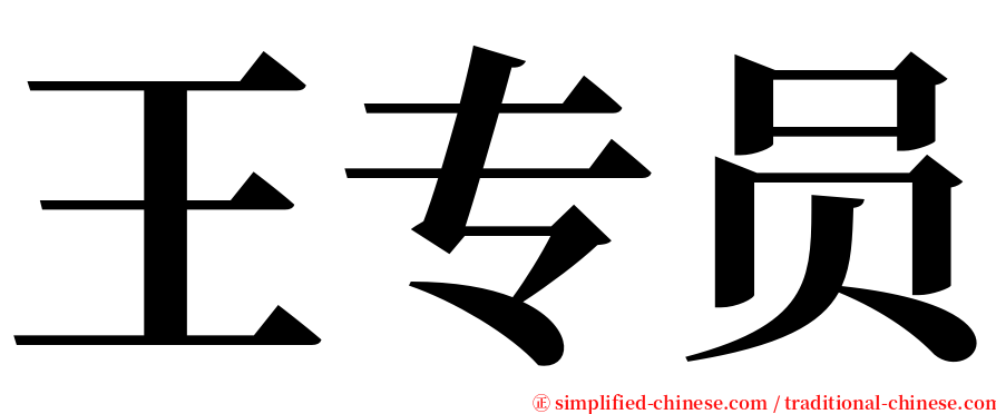王专员 serif font