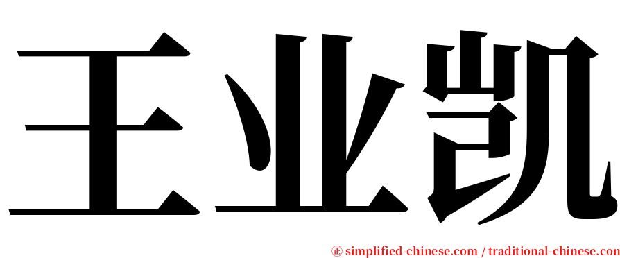 王业凯 serif font